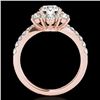 Image 2 : 2 CTW H-SI/I Certified Diamond Solitaire Halo Ring 10K Rose Gold - REF-200F2N - 33707