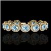 Image 1 : 30 CTW Sky Blue Topaz & Micro Pave VS/SI Diamond Bracelet 10K Yellow Gold - REF-360Y2K - 22701