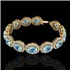 Image 2 : 30 CTW Sky Blue Topaz & Micro Pave VS/SI Diamond Bracelet 10K Yellow Gold - REF-360Y2K - 22701