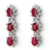 Image 2 : 5.63 CTW Ruby & Diamond Earrings 14K White Gold - REF-115M5H - 11249