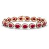 Image 1 : 21.69 CTW Ruby & Diamond Halo Bracelet 10K Rose Gold - REF-315K5W - 41094