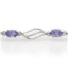 Image 2 : 3.02 CTW Tanzanite & Diamond Bracelet 10K White Gold - REF-53W6F - 10865