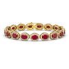 Image 1 : 22.89 CTW Ruby & Diamond Halo Bracelet 10K Yellow Gold - REF-291H5A - 40606
