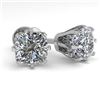 1.0 CTW VS/SI Cushion Cut Diamond Stud Solitaire Earrings 18K White Gold - REF-178A2X - 35676