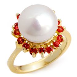0.75 CTW Red Sapphire Ring 10K Yellow Gold - REF-28H4A - 10358