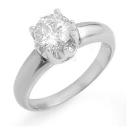 1.0 CTW Certified VS/SI Diamond Solitaire Ring 18K White Gold - REF-301T4M - 11136