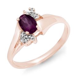 0.55 CTW Amethyst & Diamond Ring 10K Rose Gold - REF-14M9H - 12532