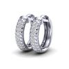 0.15 CTW Micro Pave Hoop VS/SI Diamond Earrings 10K White Gold - REF-26M2H - 22484