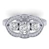 1.5 CTW Certified VS/SI Diamond Art Deco 3 Stone Ring 14K White Gold - REF-169X3T - 30519