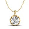 1.36 CTW VS/SI Diamond Solitaire Art Deco Necklace 18K Yellow Gold - REF-361W8F - 37246