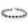 Image 1 : 12.0 CTW Blue Sapphire & Diamond Bracelet 18K White Gold - REF-414X2T - 14444