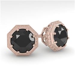 2.0 CTW Black Diamond Stud Solitaire Earrings 18K Rose Gold - REF-64T9M - 35978