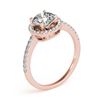 Image 4 : 1.15 CTW Certified VS/SI Diamond Solitaire Halo Ring 18K Rose Gold - REF-206W2F - 26815