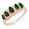 Image 1 : 0.70 CTW Emerald Ring 10K Rose Gold - REF-17W6F - 12654