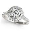 1.55 CTW Certified VS/SI Diamond Solitaire Halo Ring 18K White Gold - REF-175M8H - 26667