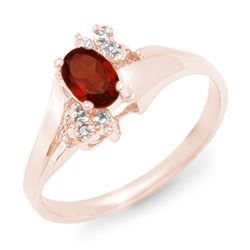 0.52 CTW Garnet & Diamond Ring 10K Rose Gold - REF-14X8T - 12368
