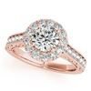 Image 1 : 1.4 CTW Certified VS/SI Diamond Solitaire Halo Ring 18K Rose Gold - REF-232H5A - 26510