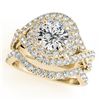 2.01 CTW Certified VS/SI Diamond 2Pc Wedding Set Solitaire Halo 14K Yellow Gold - REF-425X8T - 31036