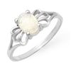 0.65 CTW Opal Ring 10K White Gold - REF-12K2W - 12330