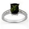 2.15 CTW Green Tourmaline & Diamond Ring 18K White Gold - REF-61N8Y - 11433