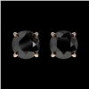 1.05 CTW Fancy Black VS Diamond Solitaire Stud Earrings 10K Rose Gold - REF-25A9X - 36585