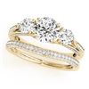 2.05 CTW Certified VS/SI Diamond 3 Stone 2Pc Wedding Set 14K Yellow Gold - REF-447X3T - 32023