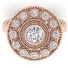 0.91 CTW Certified VS/SI Diamond Art Deco Ring 14K Rose Gold - REF-160F2N - 30463