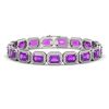 22.81 CTW Amethyst & Diamond Halo Bracelet 10K White Gold - REF-302M9H - 41417