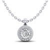 1 CTW VS/SI Diamond Solitaire Art Deco Stud Necklace 18K White Gold - REF-180W2F - 36965