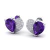2.50 CTW Amethyst & Micro Pave VS/SI Diamond Earrings 10K White Gold - REF-30A2X - 20064