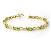 Image 1 : 5.03 CTW Peridot & Diamond Bracelet 10K Yellow Gold - REF-69K3W - 13451