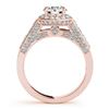 Image 5 : 1.5 CTW Certified VS/SI Diamond Solitaire Halo Ring 18K Rose Gold - REF-242W2F - 26782