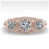 1.00 CTW Past Present Future VS/SI Diamond Ring 18K Rose Gold - REF-162A9X - 36056