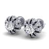 2.01 CTW VS/SI Diamond Art Deco Micro Pave Stud Earrings 18K White Gold - REF-272W8F - 36995