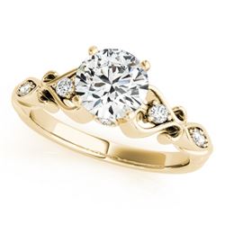 0.9 CTW Certified VS/SI Diamond Solitaire Antique Ring 18K Yellow Gold - REF-195H3A - 27422