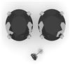 Image 2 : 18.0 CTW Oval Black Diamond Stud Designer Earrings 14K White Gold - REF-364W5F - 38401