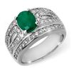 Image 1 : 2.44 CTW Emerald & Diamond Ring 14K White Gold - REF-115A8X - 11823