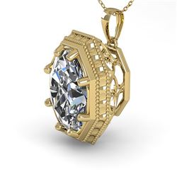 1 CTW VS/SI Oval Cut Diamond Solitaire Necklace 18K Yellow Gold - REF-287T8M - 36001