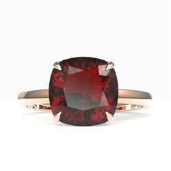 6 CTW Cushion Cut Garnet Inspired Solitaire Engagement Ring 14K Rose Gold - REF-30W5F - 22182