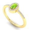 Image 2 : 0.50 CTW Peridot & Micro Pave VS/SI Diamond Ring Halo 18K Yellow Gold - REF-33N5Y - 21391