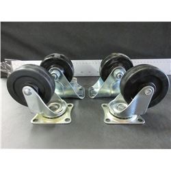 Set of 4 New 3 inch Castors / 2 are Swivel