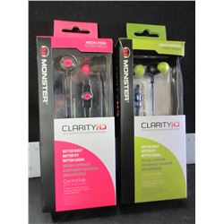 2 sets of New Monster HD Headphones / in ear high def awesome sound
