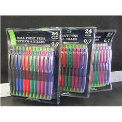 3 packs of Pens 24ct each / 72 total