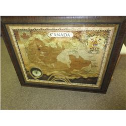 Framed Map of Canada 39 x 31