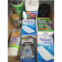 Large lot of Vitamins / sun block / sensitive skin Bandages and more