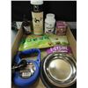 Image 1 : Flat of Pet Supplys / Shampoo / Cat Licks / Retractible Leash and more