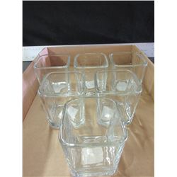 6 New Libby square Whiskey Glasses