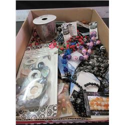 Large Flat full of Crafting Beads and more