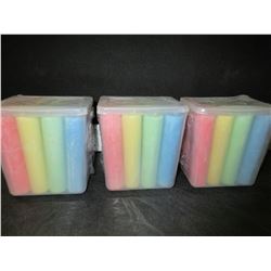 3 New Jumbo SideWalk Chalk / 3 cases with 12 per case Multi Color
