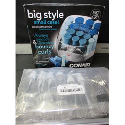 New Conair 20 Multi size Rollers & Pack of 6 Spray Bottles